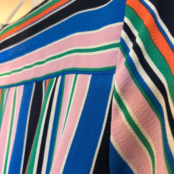 Ivy for Anthropologie Striped Wrap Romper - Blue, Pink, Green - Size L - Picture 10 of 12